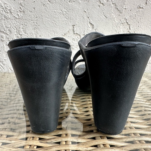 Crocs Sandals Heels Womens 8 Cyprus IV Black Chunky Slide Slip-On Shoes Comfort - Picture 5 of 8